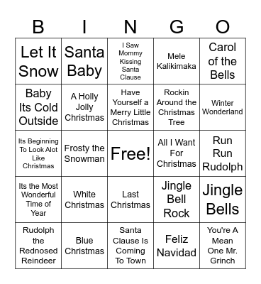 Christmas Bingo Card