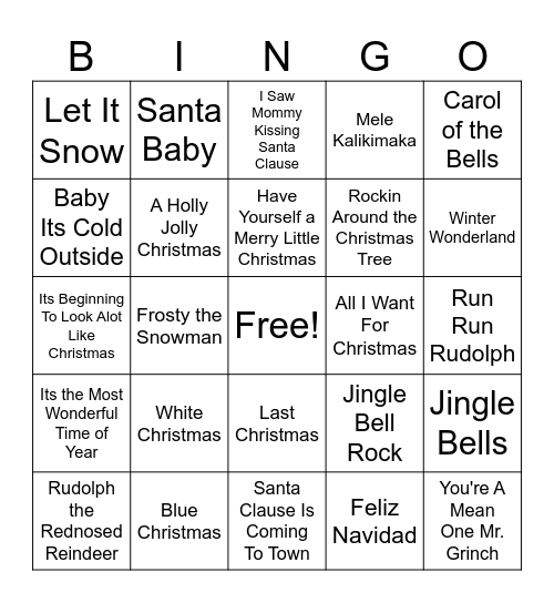 Christmas Bingo Card