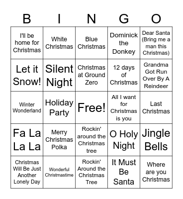 CHRISTMAS BINGO Card