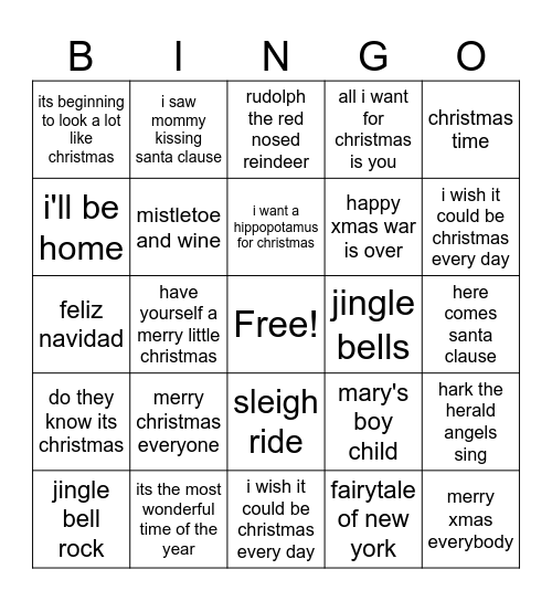 Merry Christmas Everyone! Bingo Card