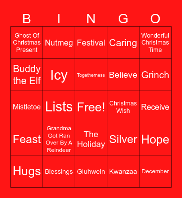 Global Holiday Bingo Card