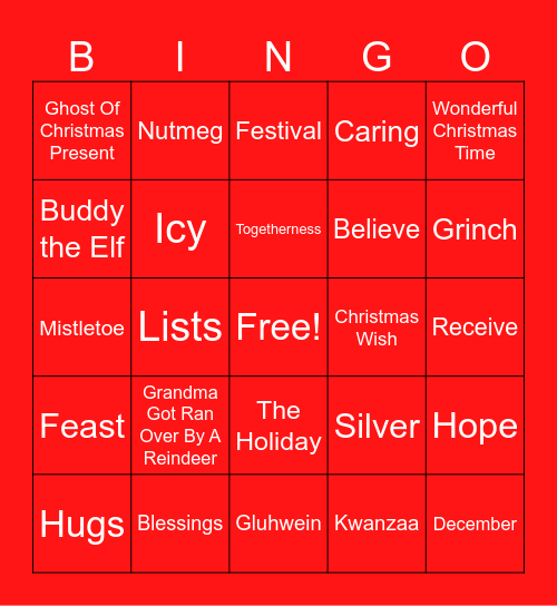 Global Holiday Bingo Card