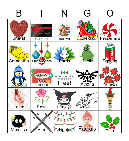 Elements Holiday Bingo 2024 Bingo Card