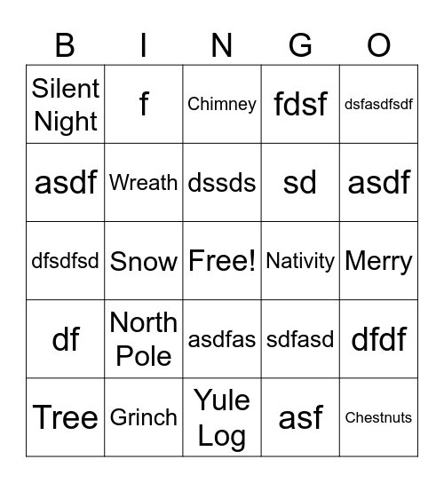 Christmas Bingo Card