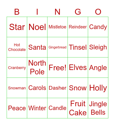 Holiday Bingo Card