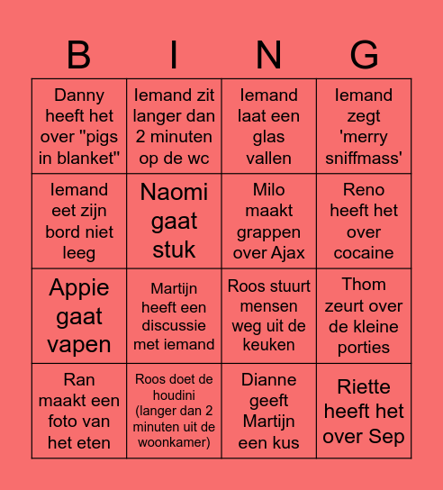 Yogasnuif XMAS bingo Card