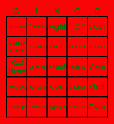 Holiday Bingo! Bingo Card