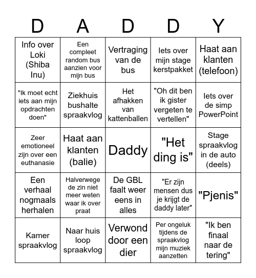 DeUltiemeSpraakvlogbingo1234 Bingo Card