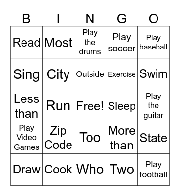 Unit 7 Bingo Card
