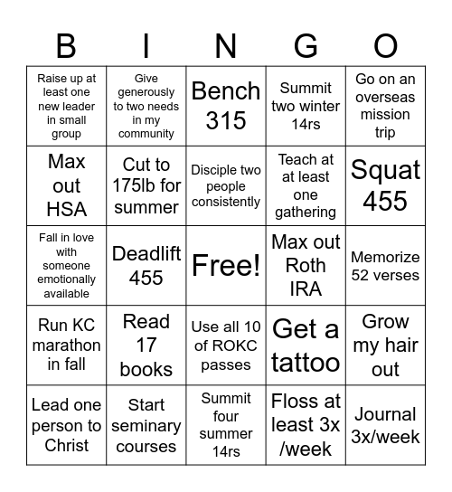 2024 Bingo Card