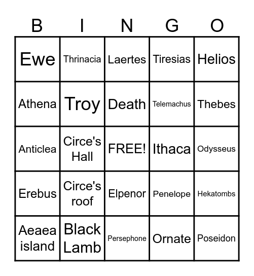 Odysseus Bingo Card