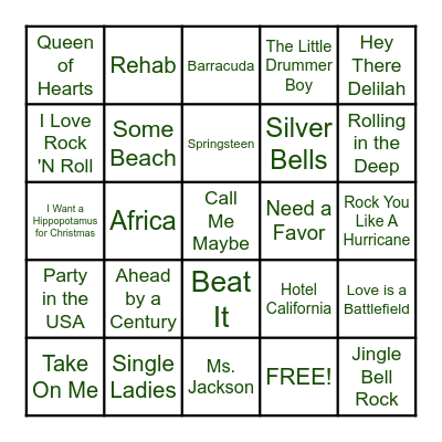 Name That Tune BINGO!!! Bingo Card