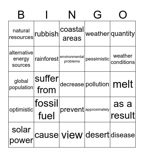 life on earth Bingo Card