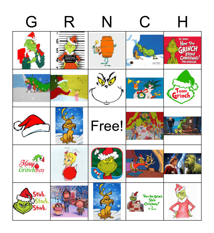 Grinch Bingo Card