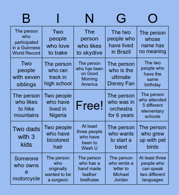 BME Department Holiday Bingo Card