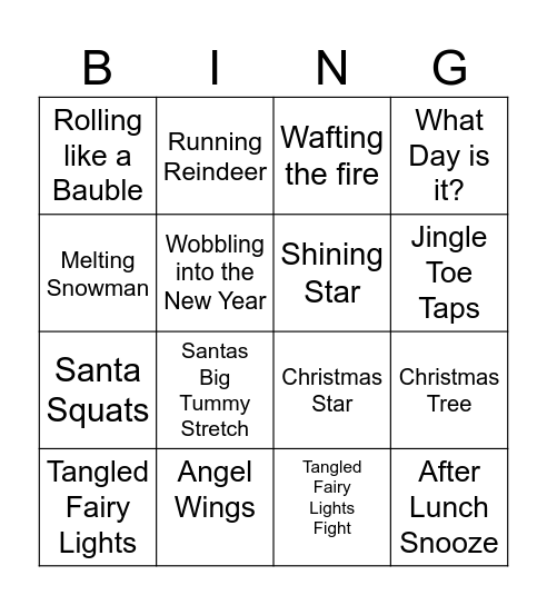 Pilates Bingo (Beginners) Bingo Card
