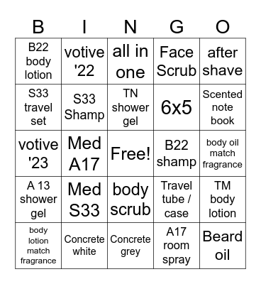 LE LABO Bingo Card