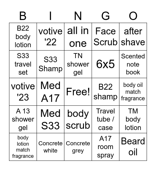 LE LABO Bingo Card