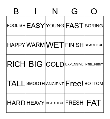 Hobbies and interests Bingo Card