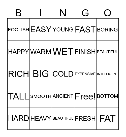 Hobbies and interests Bingo Card