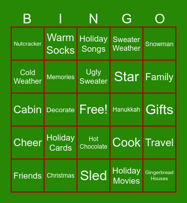 HR Holiday Party Bingo Card