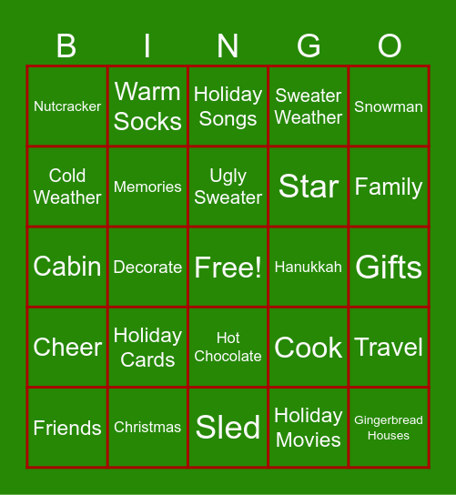 HR Holiday Party Bingo Card