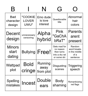 Gacha life bingo Card