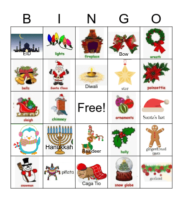 UCare Winter Multicultural Holiday Bingo Card