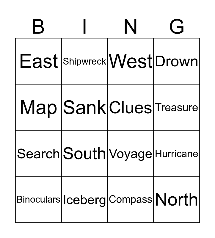 Unit 7 Bingo Card