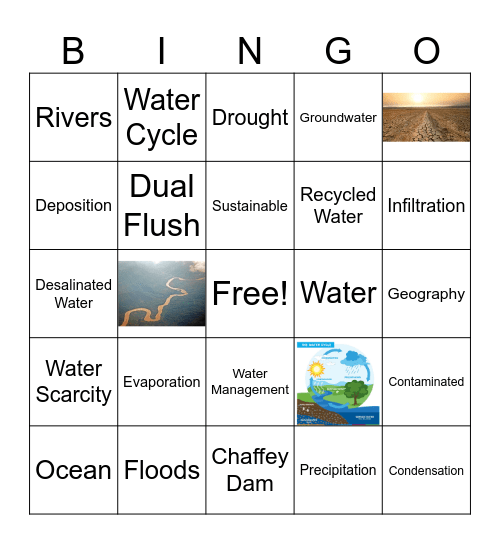 Year 7 Water Bingo Card