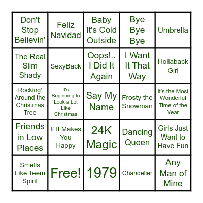 Name That Tune BINGO!!! Bingo Card