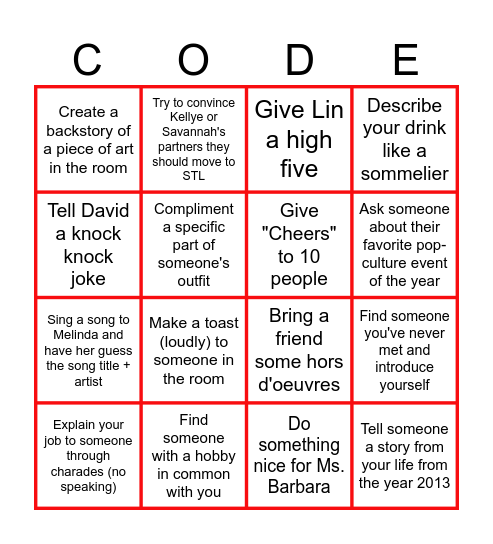 Happy Holidays, folks! Bingo Card