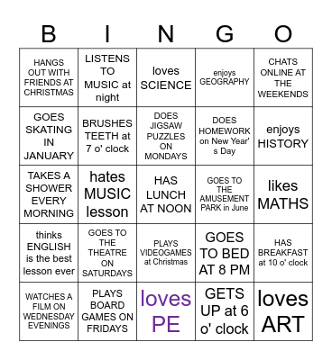 FIND SOMEONE WHO... Bingo Card