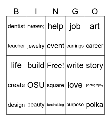 SMS Career Day 2023 Bingo Card