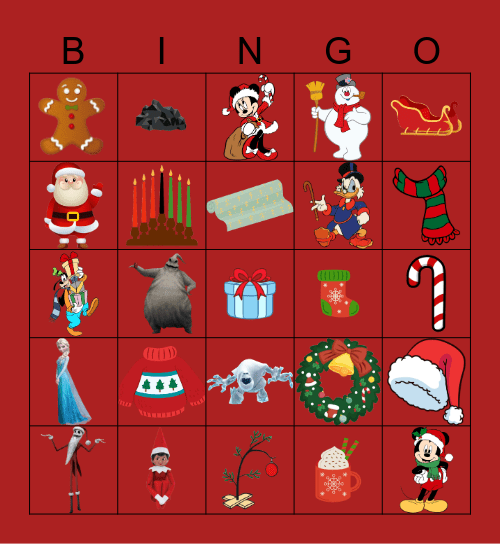 Imagine Fun Holiday Bingo Card