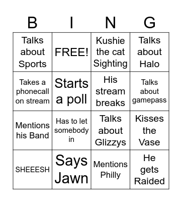 Stonecityy BINGO Card