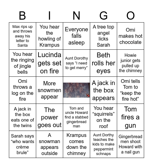 The Reel Debaters Krampus Bingo Card