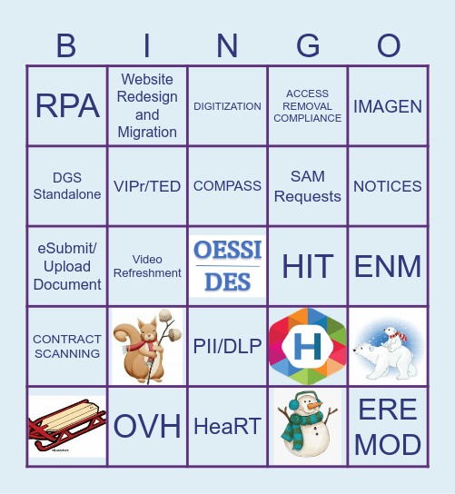 DES HOLIDAY BINGO 2023 Bingo Card