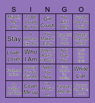 COUNTRY Bingo Card