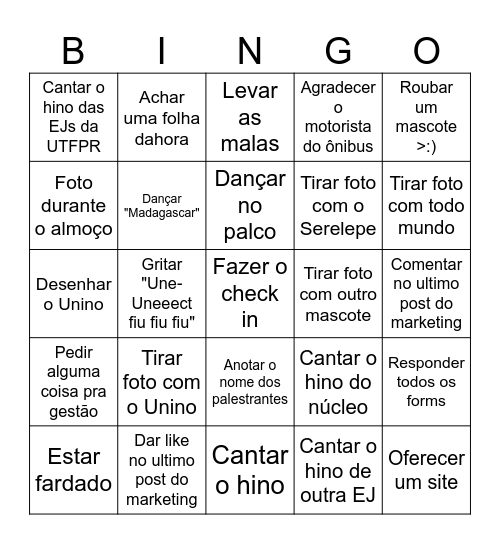 Bingunect Bingo Card