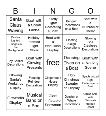 Parade of Lights Bingo Card