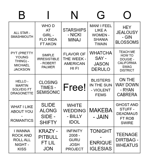 RANDOM PICKS 1.0 Bingo Card