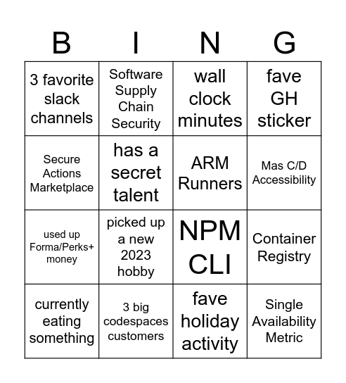 CP Bingo! Bingo Card