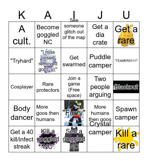 Kaiju paradise Bingo! :D Bingo Card