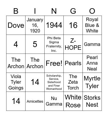 AZ Founders BINGO Ver 1 Bingo Card