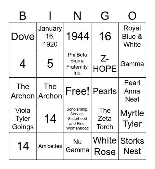 AZ Founders BINGO Ver 1 Bingo Card