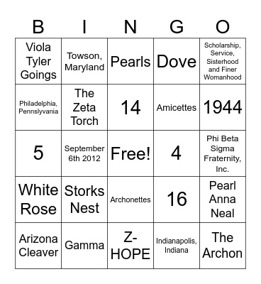 AZ Founders BINGO ver 2 Bingo Card