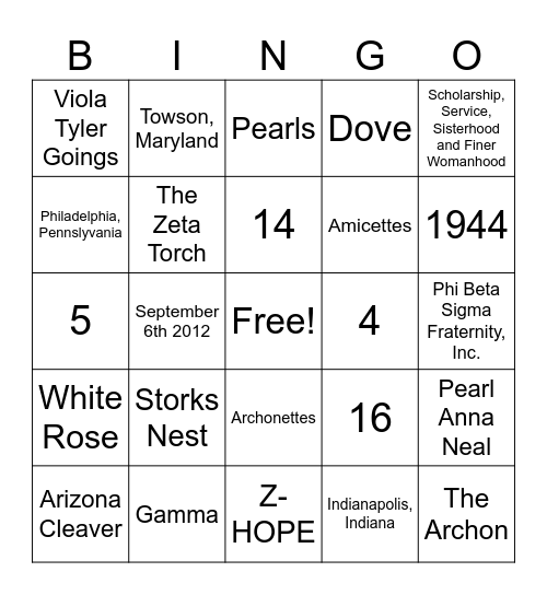 AZ Founders BINGO ver 2 Bingo Card