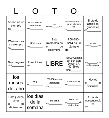 Bingo Card