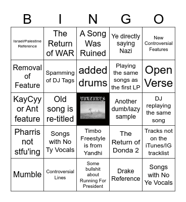 Vultures LP 2 Bingo Card